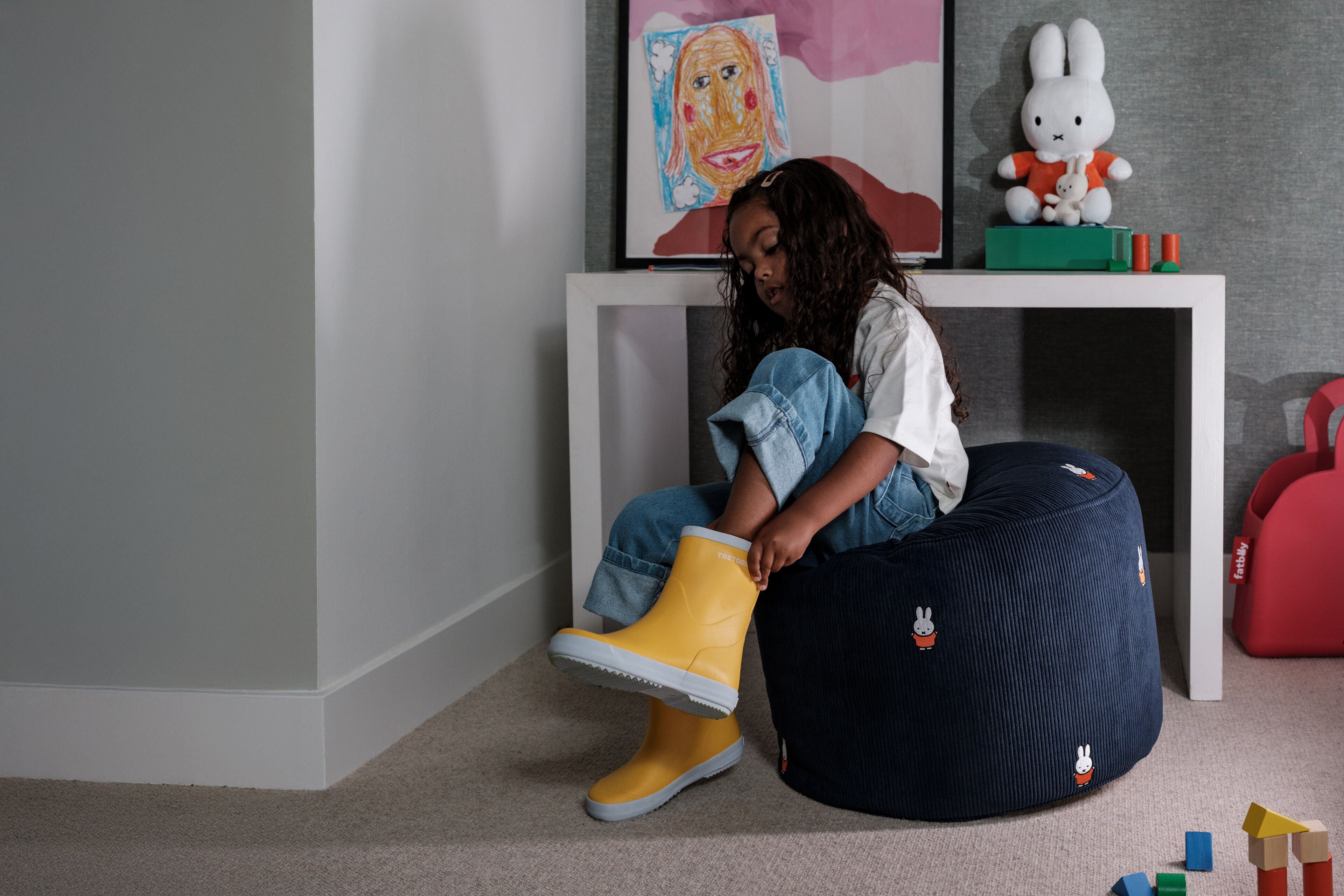 Fatboy Point Cord X Miffy Hocker Deep Blue